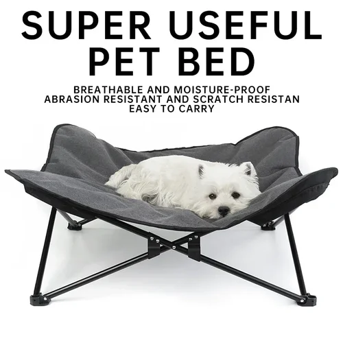 접이식 캠핑 애완 동물 침대, 야외 접이식 켄넬, 분리형 고양이 개 패드, 휴대용 애완 동물 침대