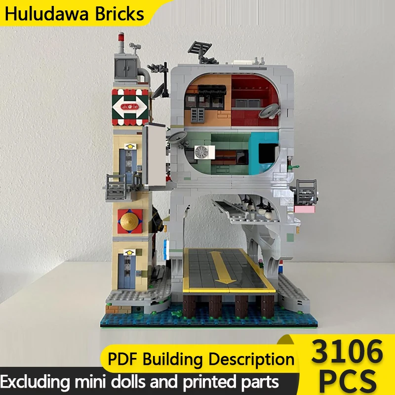 

Модель с видом на улицу, строительные кирпичи, городской подвесной железнодорожный вокзал, модульная технология, детские праздничные подарки, сборка игрушек, костюм