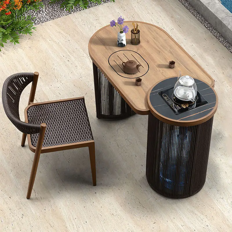 Balcony tea table and chair combination living room tea making household small tea table