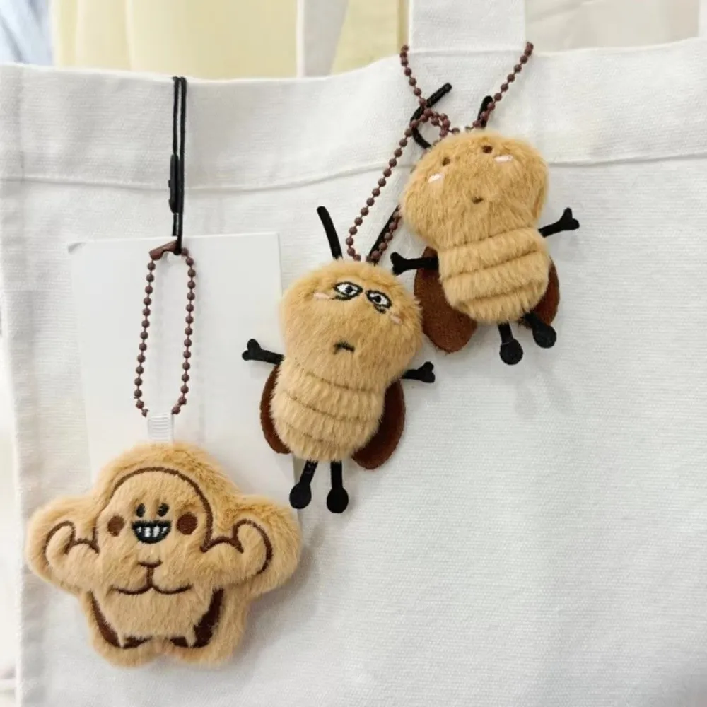 Cute Cockroach Plush Keychain Stuffed Animal Car Key Holder Key Chain Backpack Pendant For Students