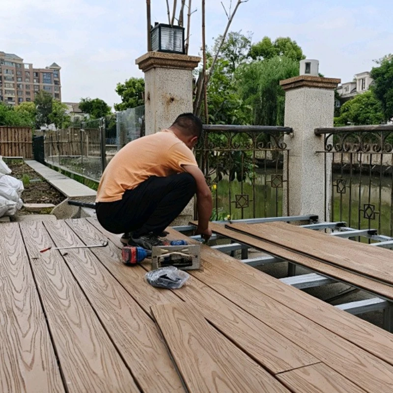 

extrusion wood grain anticorrosive wood Seamless floor Co-extrusion wood plastic board Outdoor terrace Self-paving platform