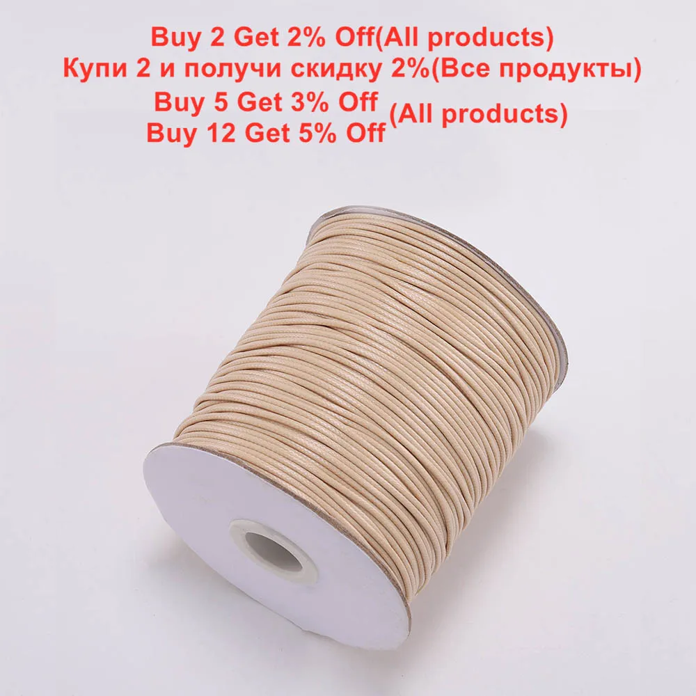 10M/Lot 0.5-2.5mm Leather Line Waxed Cord Cotton Thread String Strap Necklace Rope Bead Bracelet for DIY Jewelry Making Supplies