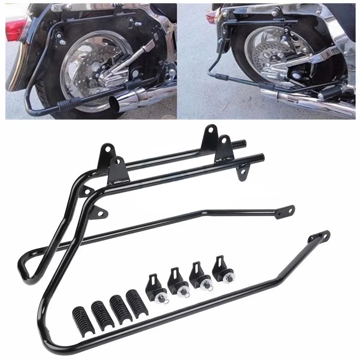 

For Davidson Fat Boy Softail Heritage Deluxe Night Train Motorcycle Hard Side Box Case Saddle Bags Support Mount Brackets