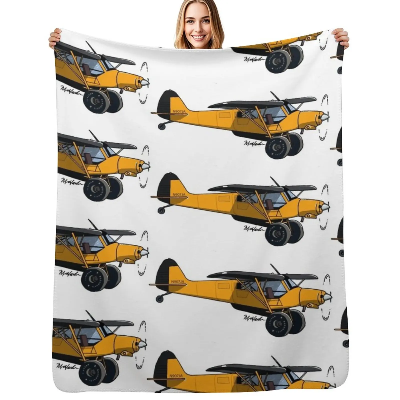 Yellow Experimental Super Cub Throw Blanket Luxury St Luxury Throw Kid'S Hairys warm winter Blankets