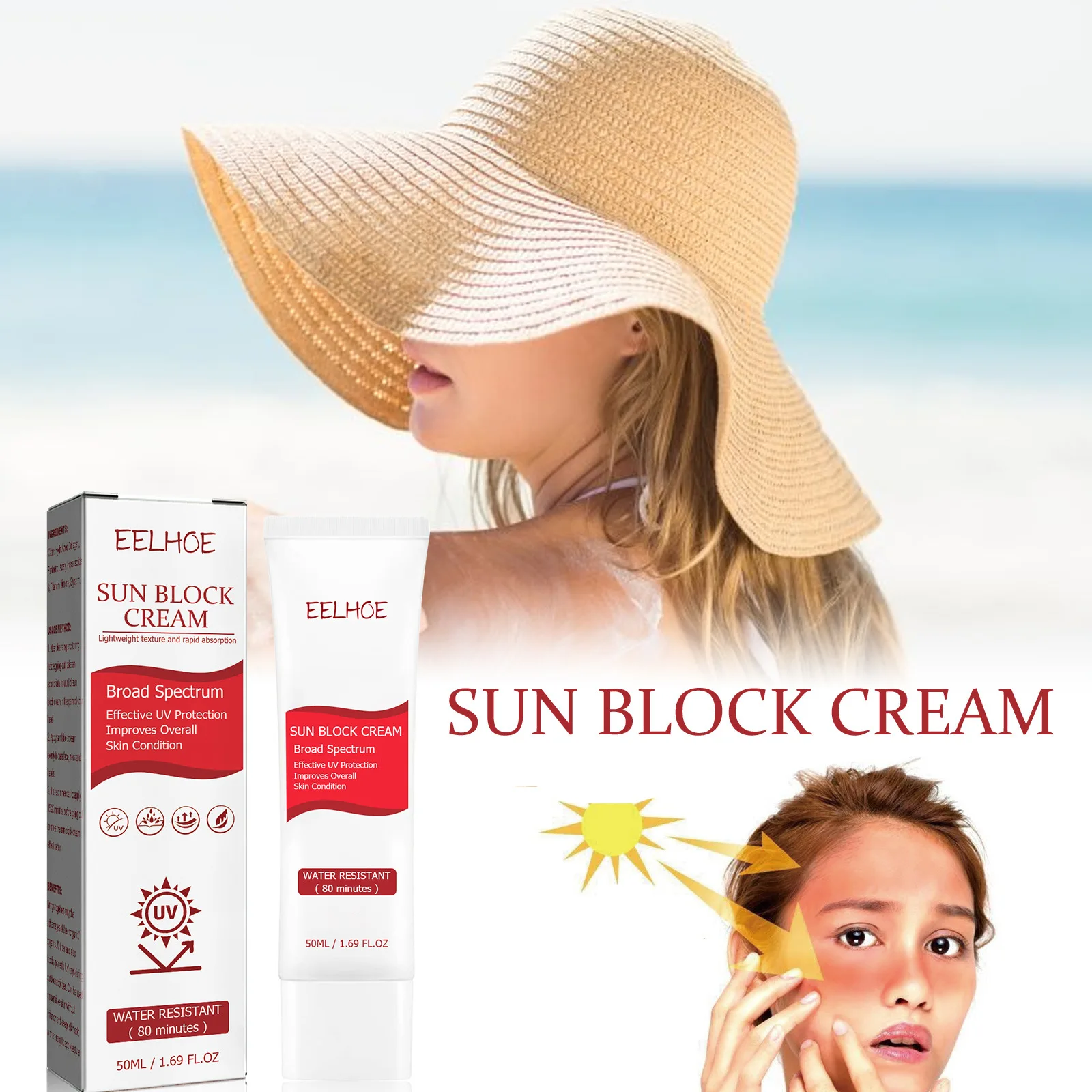 

Sun Block Cream Anti-aging Refreshing Non-sticky Isolate UV Rays Brightning Moisturizer Lightning Oil-control Protection Cream