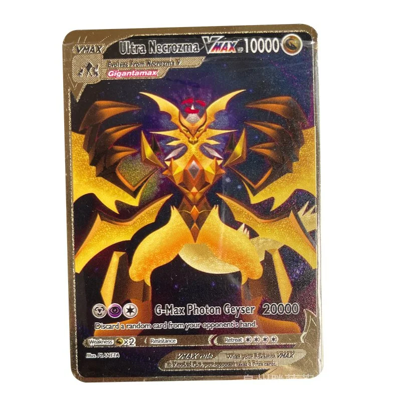 Diy Pokemon Vmax Charizard Metal Card Self-Control Ptcg Collect Signature Trading Flash Card Anime Cartoon Gift