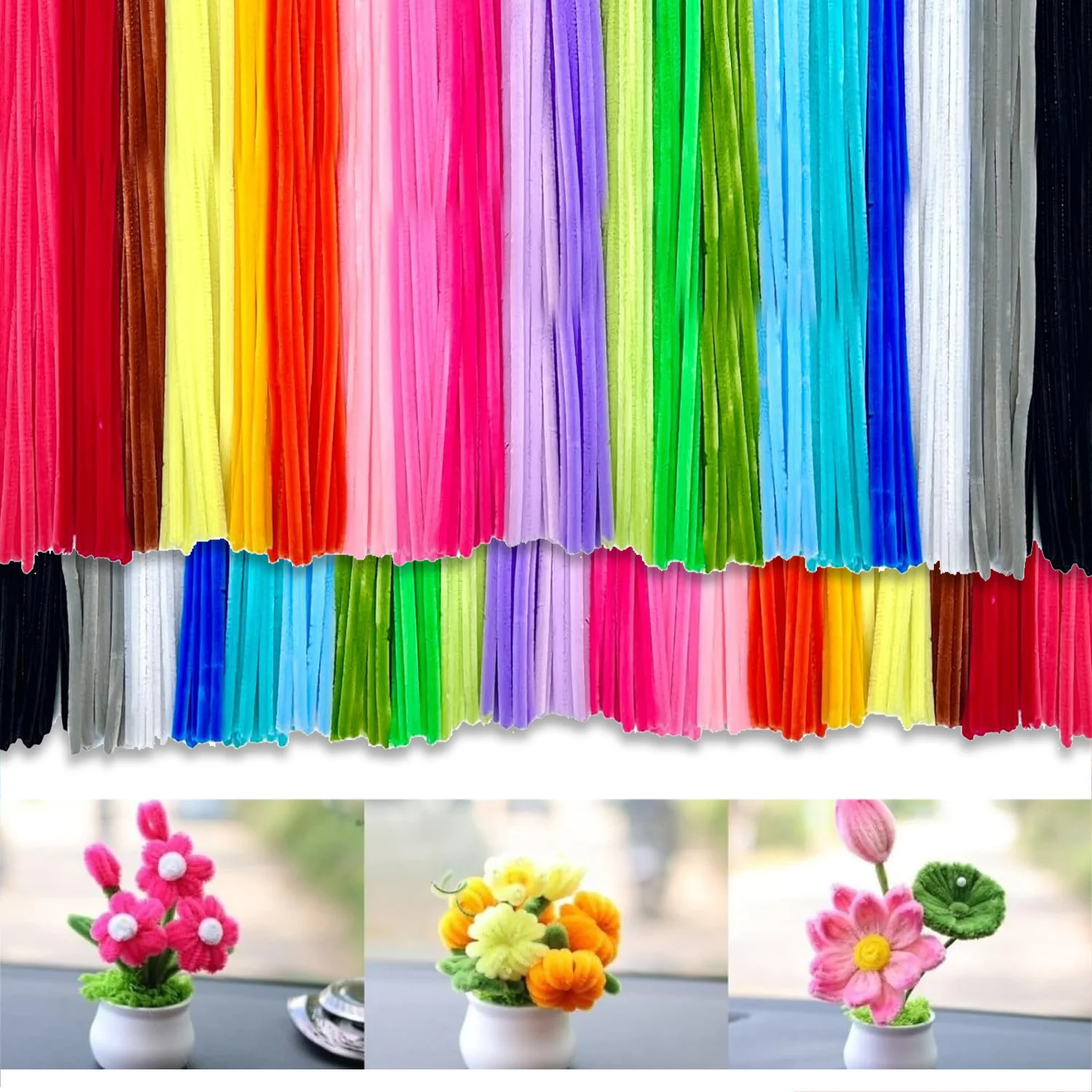 49/149/249PCS Colorful Pipe Cleaners Craft Supplies Random Color Chenille Stems Flexible Twist Sticks for DIY Art Party TMZ