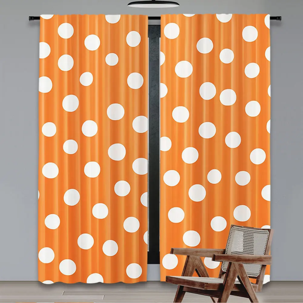 2Pcs Polka Dots Curtain Classic Old Fashioned Polka Dots Continuous In Spacing And Design Suitable For Living Room Bedroom