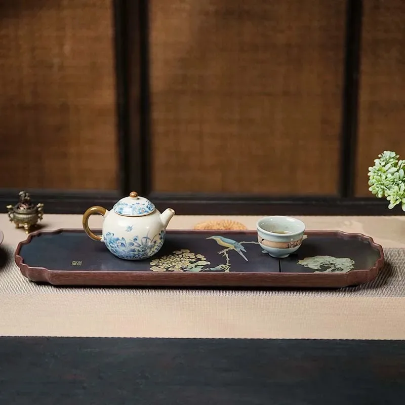 

heating durable bakelite material Chinese high-end household tea set rectangular flower window dry tea brewing table