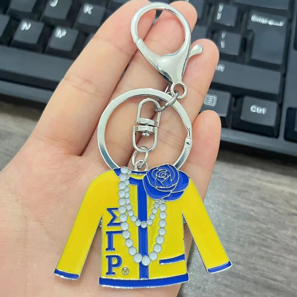 Sigma Gamma Rho Yellow Blue Sweater Keychain