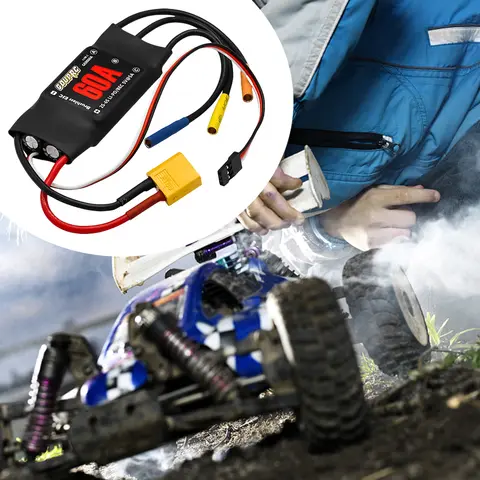 60A Electronic Speed Controller with 5V/7A BEC & XT60 Plugs Brushless RC ESC for Drone RC Helicopter Airplane