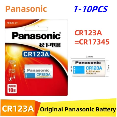 

Hot 1-10Pcs Original Panasonic 123 Lithium 3V Arlo Camera Battery CR123A CR17345 DL123A EL123A 123A