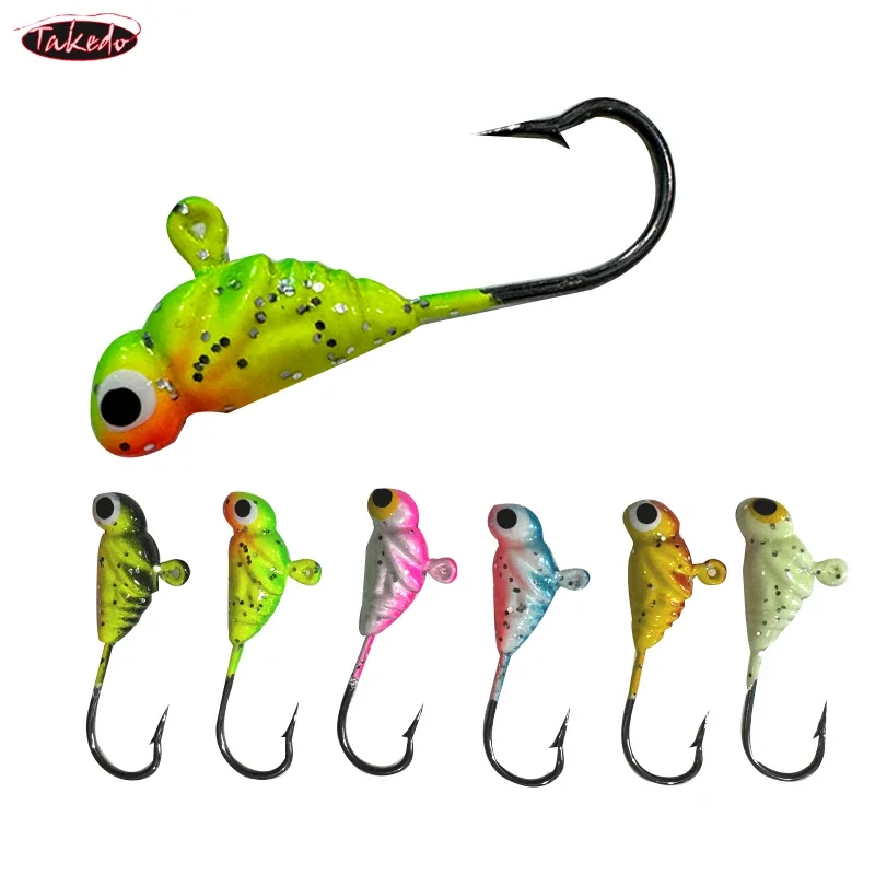 TAKEDO 2G 28MM Ice Fishing Hook 10# Micro Jig Head Hooks Ice