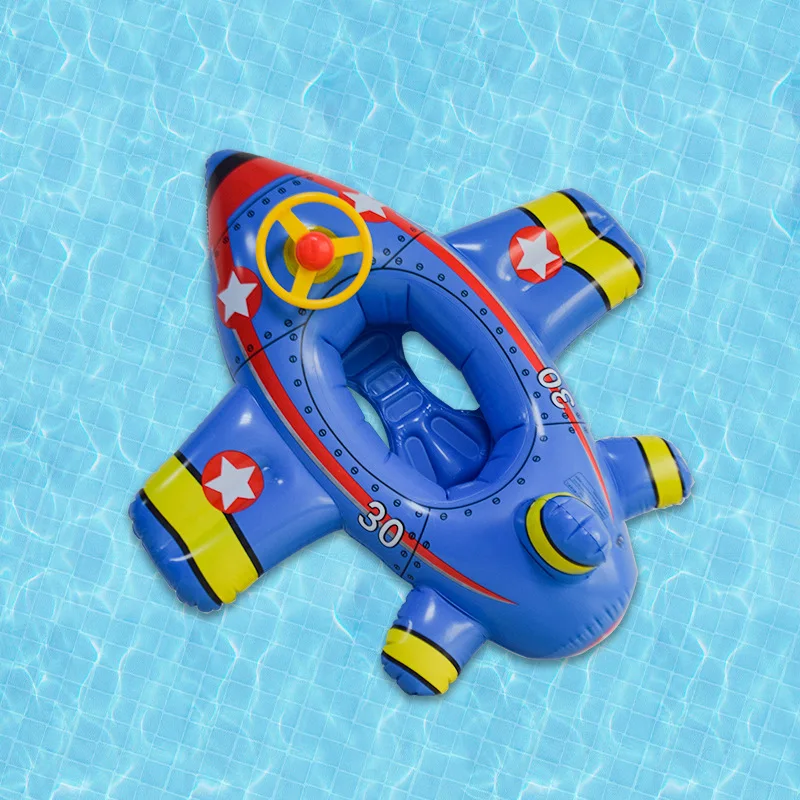 Summer Children's Water Props New Thickened Creative Plane Swimming Ring Inflatable Children's Sitting Ring Swimming Ring