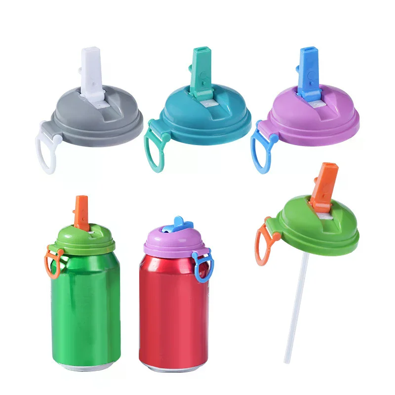 

Soda Can Cover With Straw Creative Sealed Plastic Straw Beverage Can Cover Cup Suitable For Canned Beverage Reusable Tank Cover