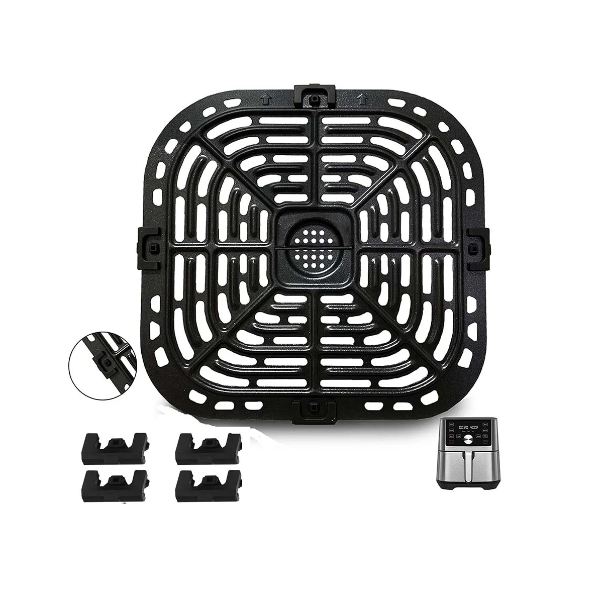 Grill Plate for Instants Vortex Plus 6QT Air Fryers, Upgraded Square Grill Pan Tray