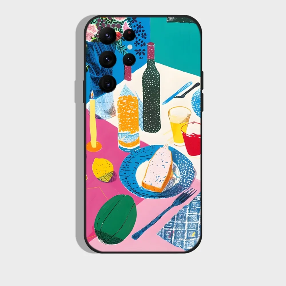 Art D-David  Hockney Paintings Phone Case For Samsung S24,S22 Ultra,S20,S30 plus,S22 plus,S23,S30 ultra 5G Silicone Cover