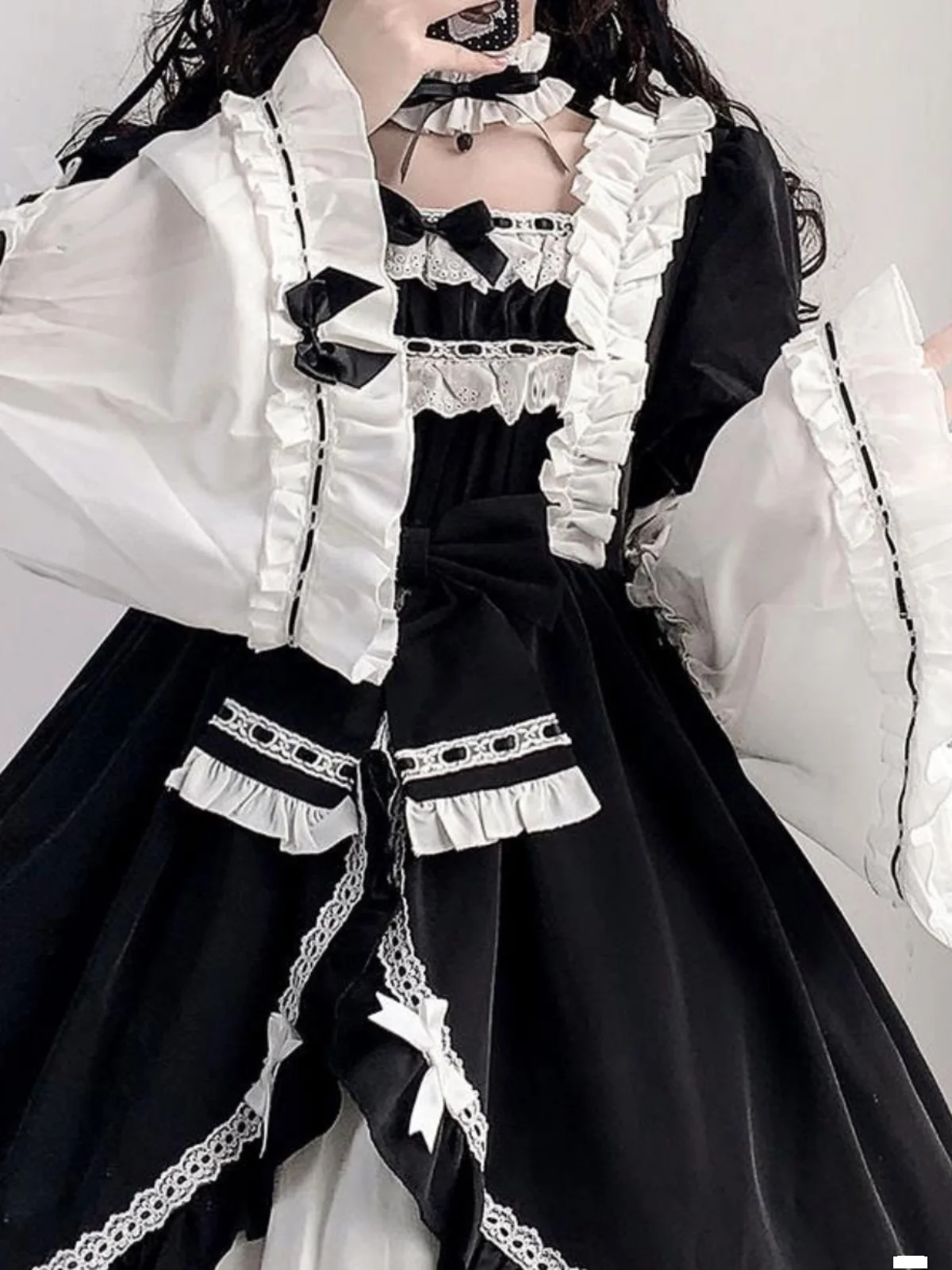 Ele staccabile Sve Lolita Dr plus Size 300 Pou White Night Aurora Girl Dr Sweet Sle Loose Fit Long Sve