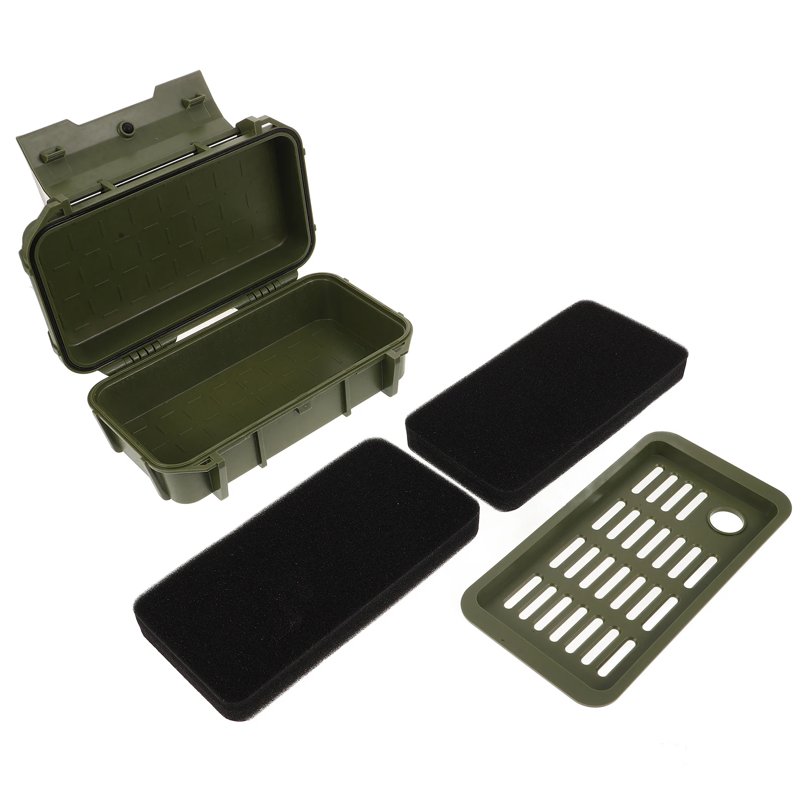 Waterproof Box Gear Storage Container Fishing Equipment Camping Case Airtight Dry Sealed Olive Green Outdoor Shockproof