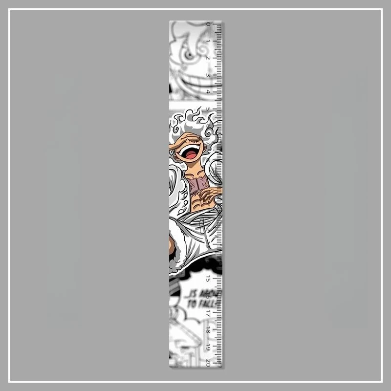 One Piece Luffy Acrylic Ruler High Color Value Cool Printing Creative Animation Students 20cm Cartoon Learning Scale Stationery view 3