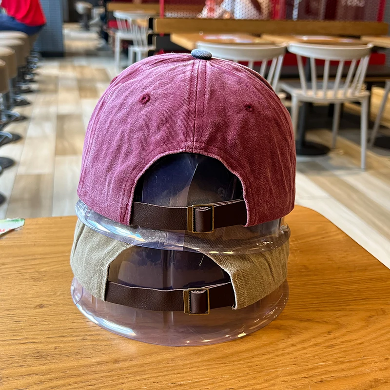 Hat Female Retro Washed Ripped Letter-Printing Peaked Cap Tide Male All-Season Sunshield Baseball Cap