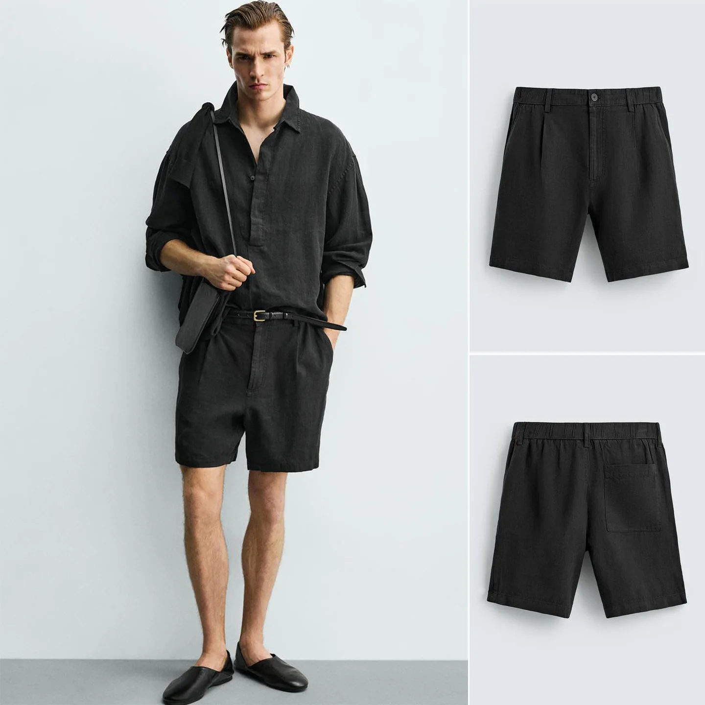 

Новые мужские повседневные свободные шорты с декоративными складками и эластичной талией для города, весна-лето, модные, 1063257