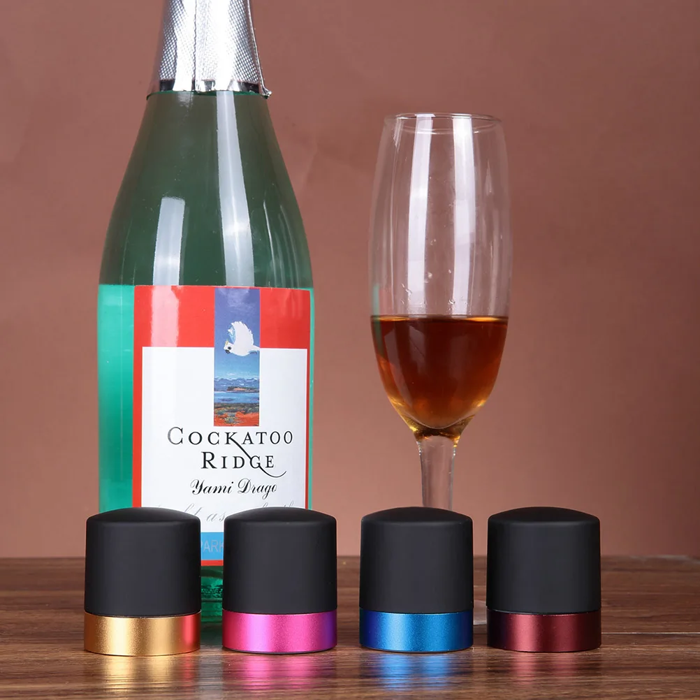 

4pcs Stoppers Silicone Bottle Caps Reusable Wine Sealer Caps For Wine Beer Soda Bottles Tight Seal Stoppers For Home Bar Wedding