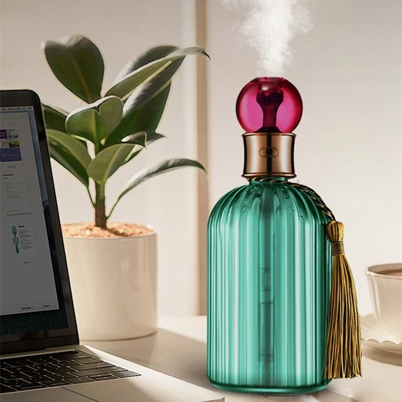 Glass Bottle Air Humidifier USB Ultrasonic Aroma Diffuser Cool Mist Maker Fogger For Home Office Desktop Humidificador