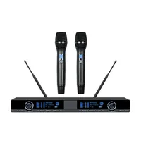 DeMao High Quality Wireless Microphone System UHF Microphone 2 Channel Dynamic Professional 2 Handheld2 Bodypacks Mic
