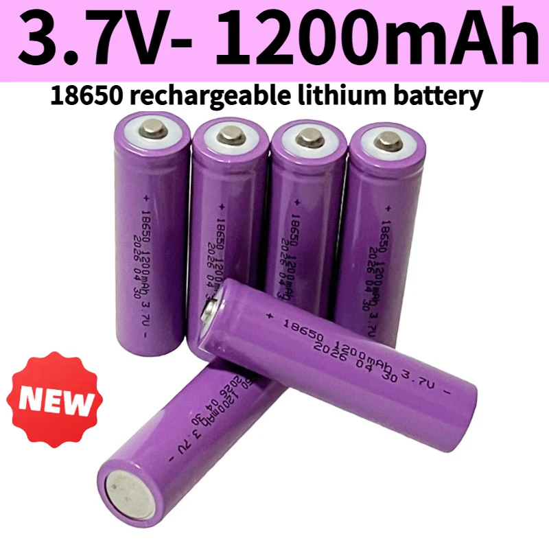 

New 18650 3.7V 1200mAh Li-ion Rechargeable Battery for Flashlights Doorbells Fans Shavers Electric Toys batteries +Charger