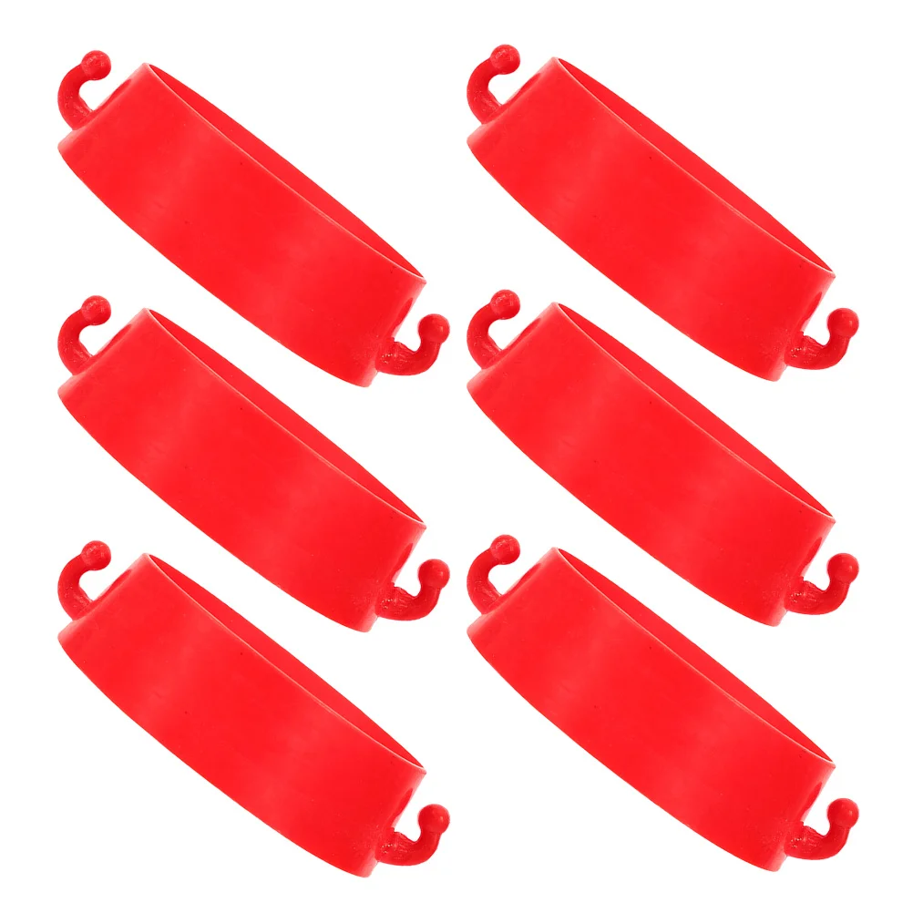 6Pcs Traffic Cone Chain Links with Hook Strong Plastic Connector Rings for Highway Safety Barrier