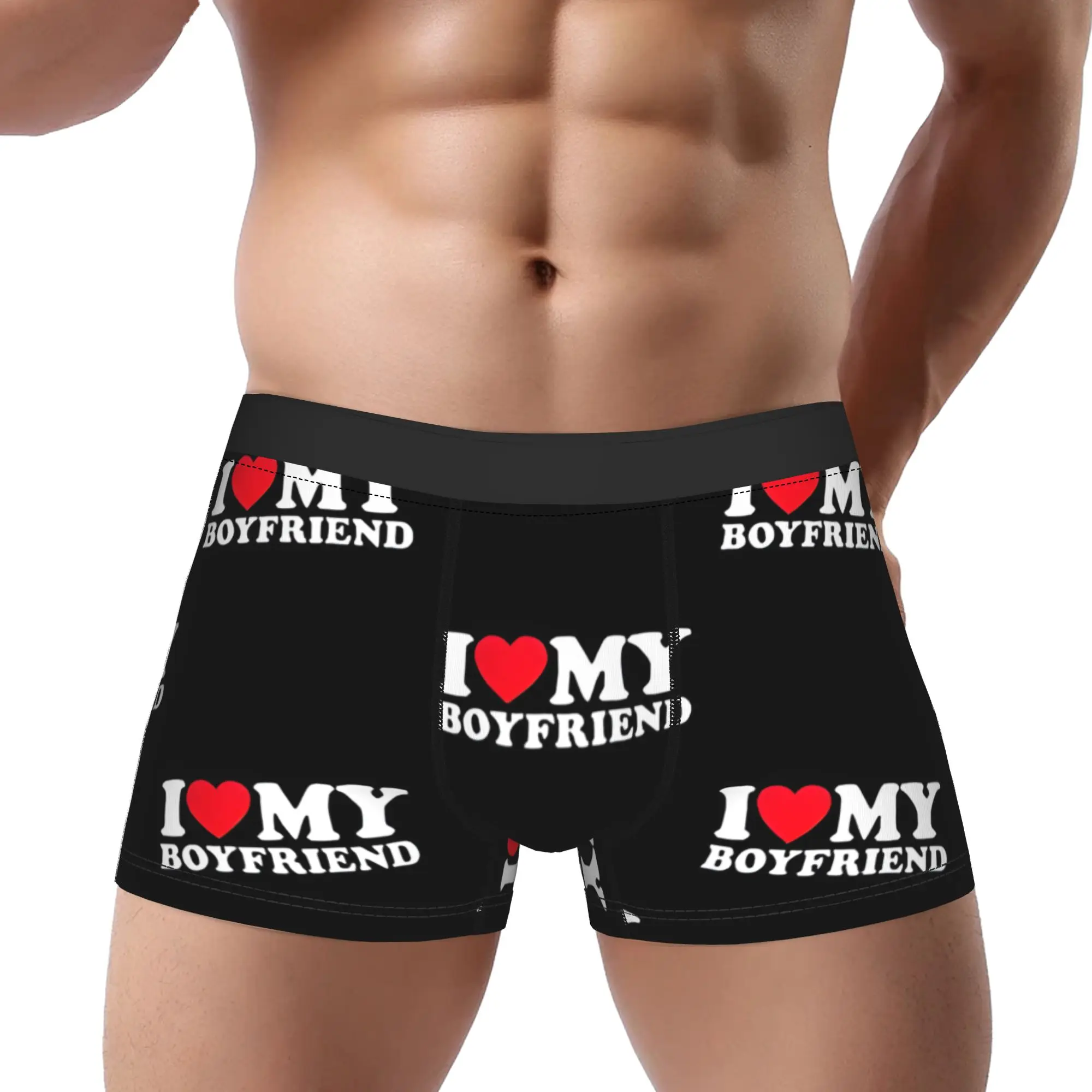 

1 шт. Трусы-шорты мужские с принтом «Я люблю своего парня»