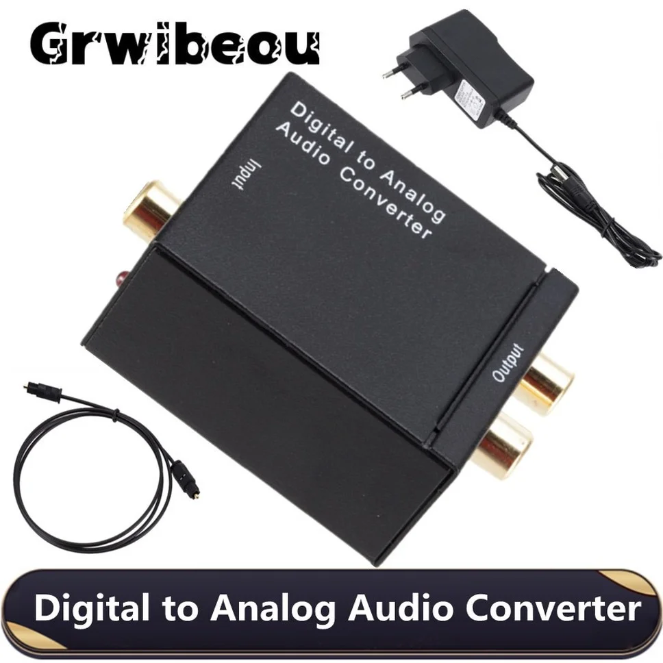 Digital To Analog Audio Converter Toslink Coaxial สัญญาณ RCA R/L เครื่องปรับจูนเสียง SPDIF สเตอริโอเครื่องขยายเสียงถอดรหัส