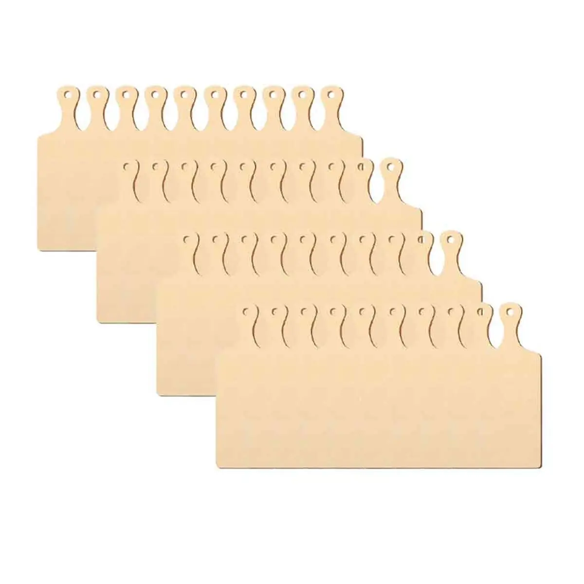 A013 40pcs Mini Wooden Cutting Board with Long Handle, Small Chopping Board Set for Thanksgiving Cheese Charcuterie Serving