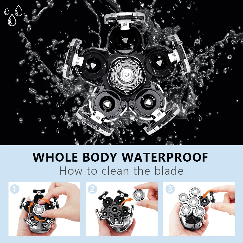 6 في 1 متعددة الوظائف ماكينة حلاقة كهربائية الرطب الجاف استخدام أداة تهذيب اللحية قابلة للشحن ماكينة حلاقة للرجال ماكينة حلاقة الحلاقة الكهربائية