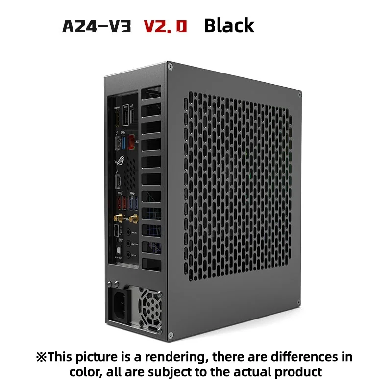 حافظة Power itx 4 لتر 2.0 لتر رسومات متكاملة 1u مصنوعة من سبائك الألومنيوم بالكامل حافظات وأبراج الكمبيوتر