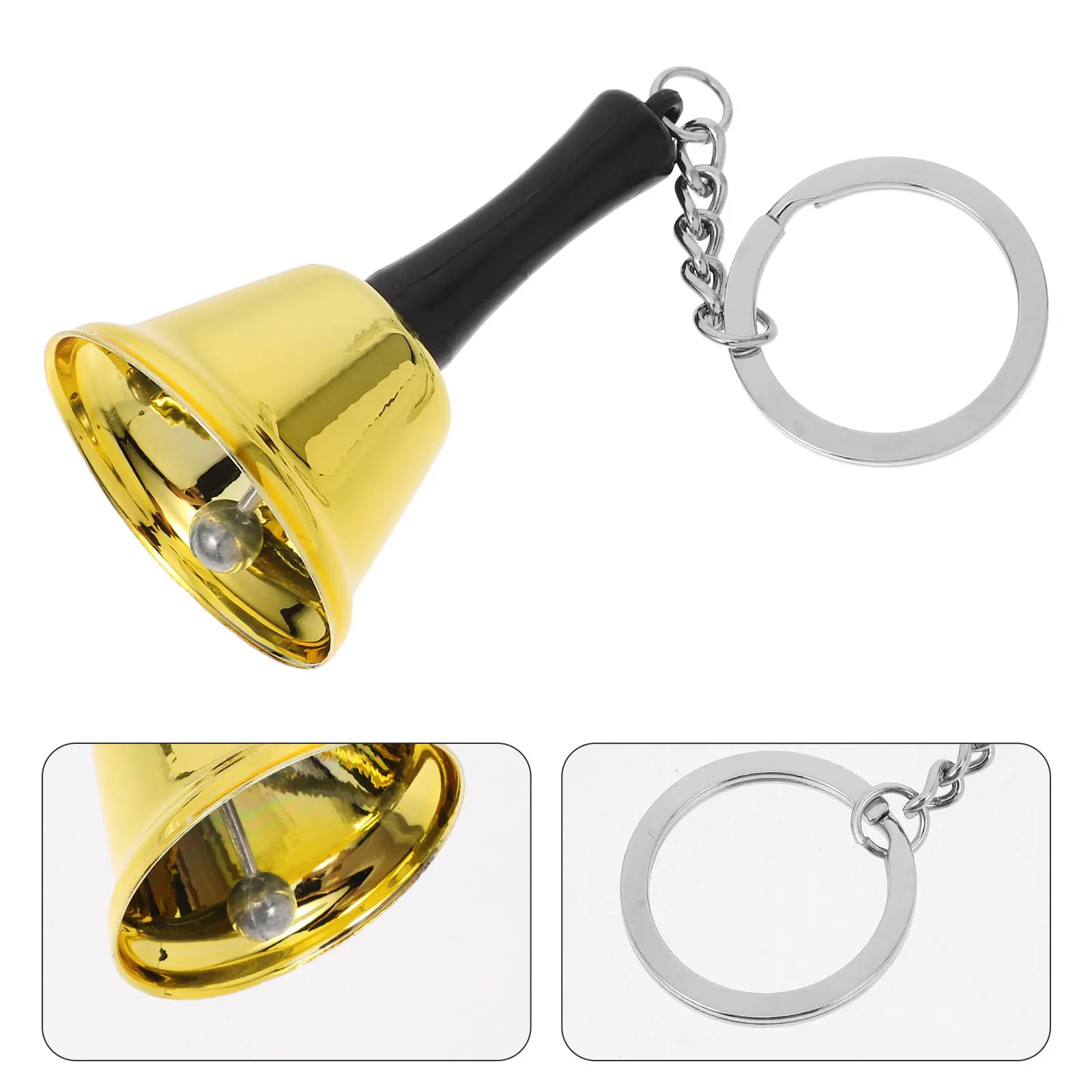 Mini Metal Hand Bell Keychain Early Education Loud Call Bell School Restaurant Shopkeeper Decorative Table Top Musical