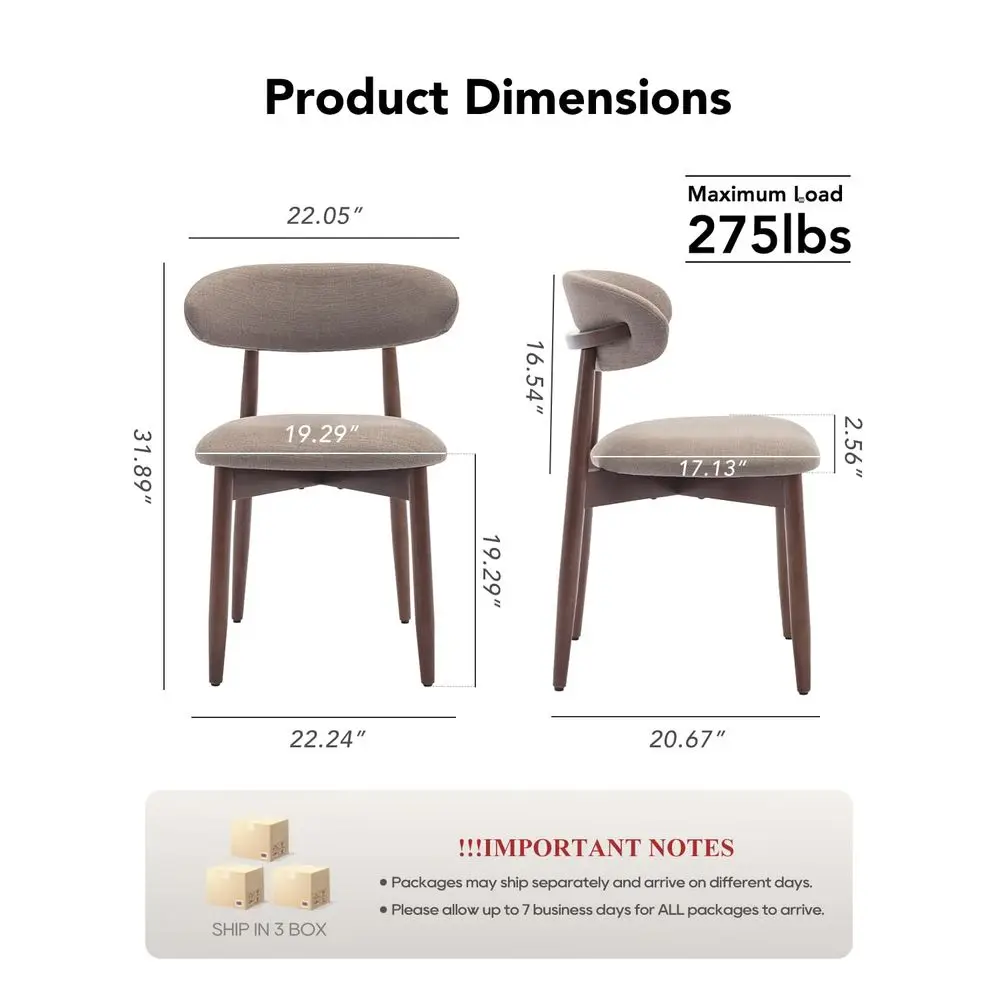 

Room Chairs Set of 6, Upholstered Farmhouse Dining Chairs, Modern Fabric Kitchen Chairs with Solid Wood Leg,Camel -HOT