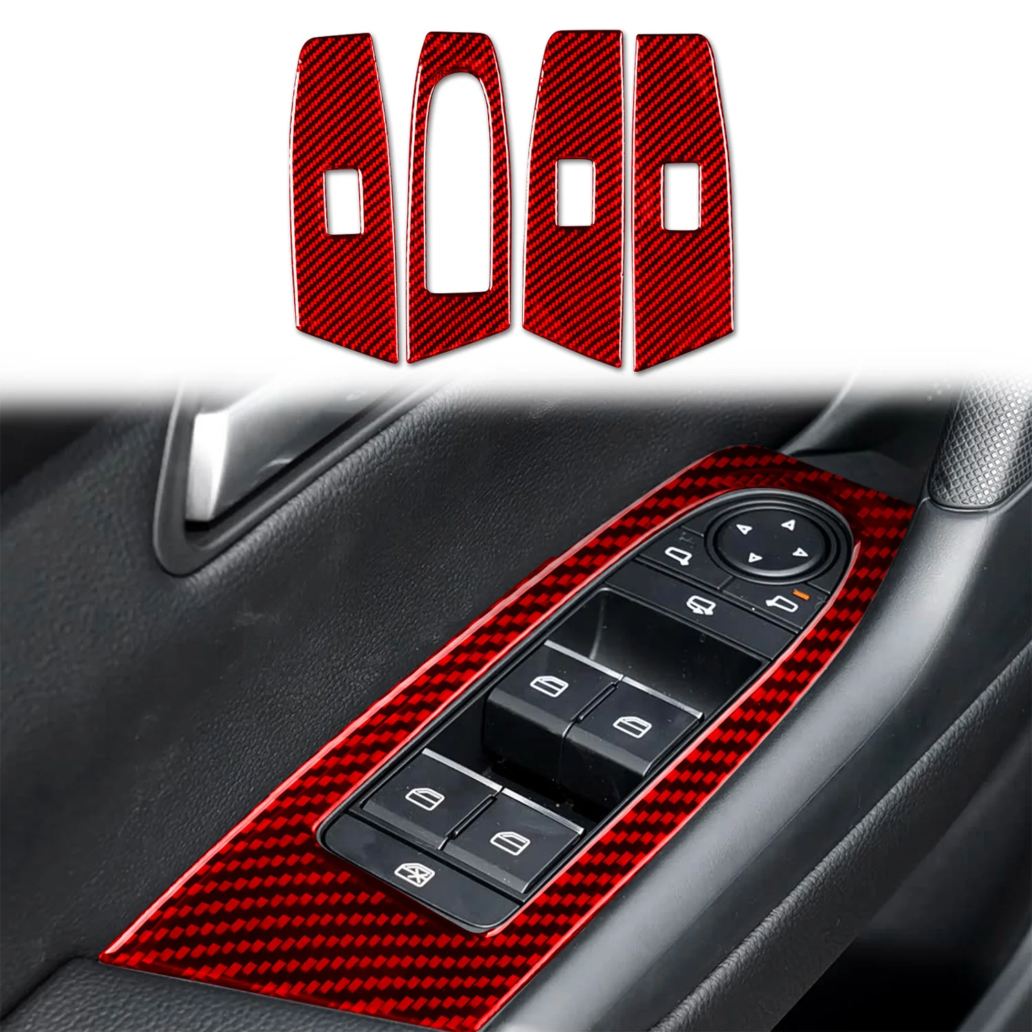 LHD Window Lift Switch Panel Trim Cover For Mazda CX-50 CX50 2022-2026 Door Window Control Button Frame Interior Mod Accessories