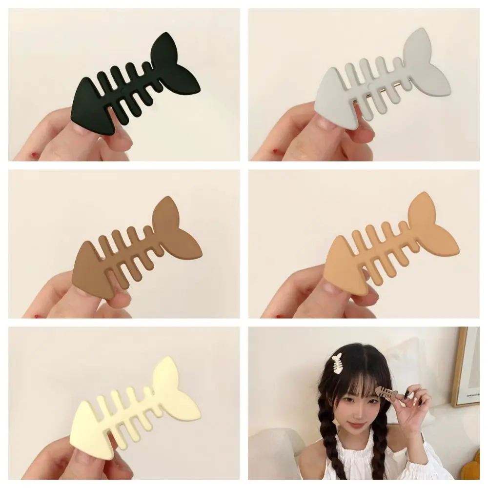 Funny Fish Bone Shape Hair Clip Y2K Daily Versatile Hairpin Lovely Simple Headdress Gift Creative Hair Accessories