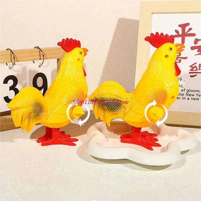 Rooster Wind Up Robot per il compleanno del bambino/Regali Natale giocattolo pollo divertente