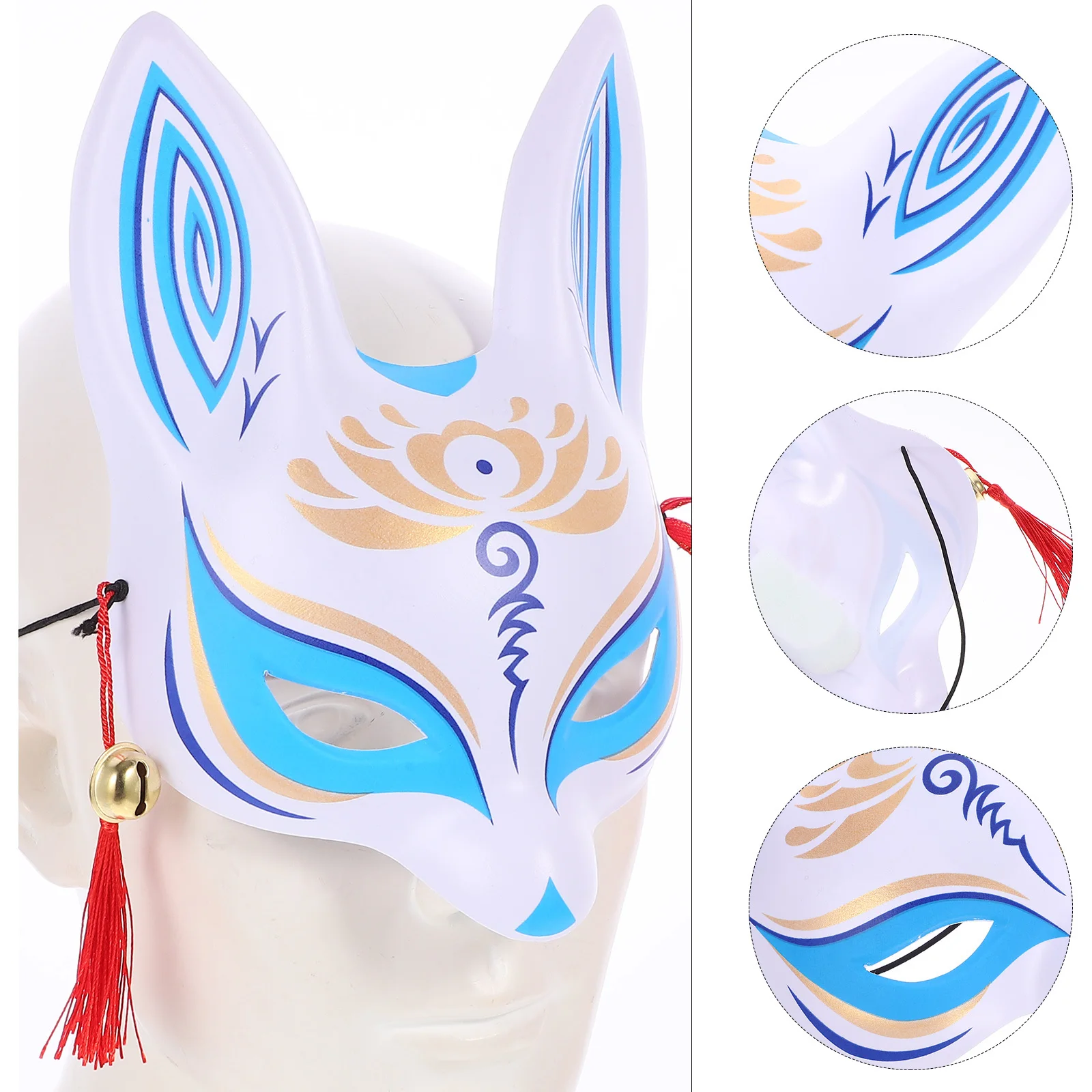 

Half Face Fox Mask Japanese Style Lightweight Comfortable Cosplay Party Masquerade Carnival Ball Birthday Role Play Prop