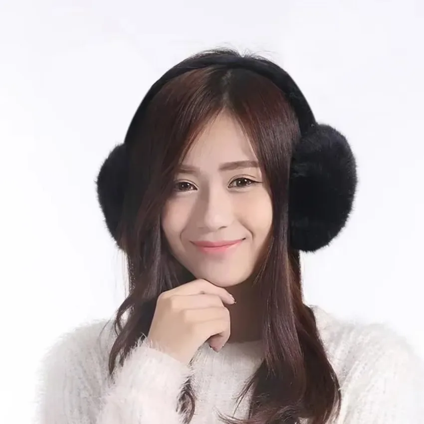 2026 Winter Warm Earmuffs Unisex Black Soft Ear Warmer Wrap Band Outdoor Cold Protection Ear Muff Accessories