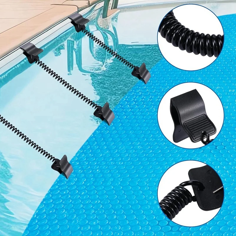 12 Pcs Swimming Pool Cover Clips For Above Ground Pools Solar Cover Reel Attachment Kit Wind Guard Swimming Pool Cover