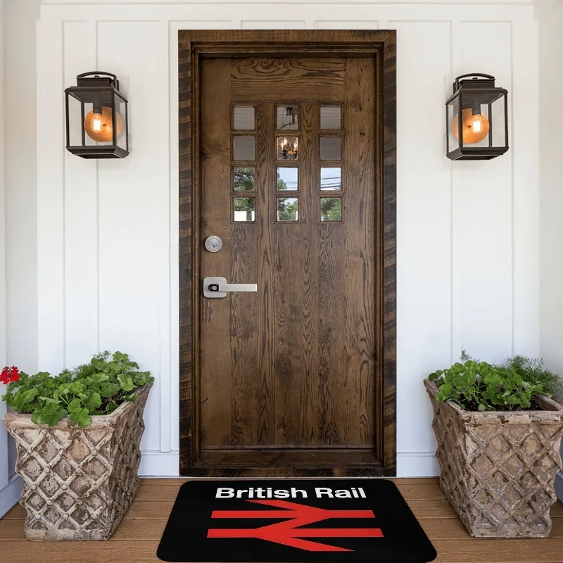 British Rail Prints Non-Slip Door Mat Polyester Entrance Mat, for Home Kitchen Entryway Safety & Decor, Kitchen Floor Mats