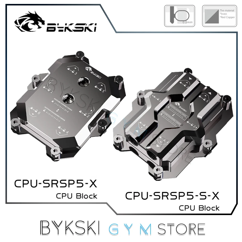 

Bykski SP5 AMD SP5 Watercooler CPU Block Server AI Cloud Computing Liquid Cooling 0.3mm Waterway Full Metal CPU-SRSP5-X