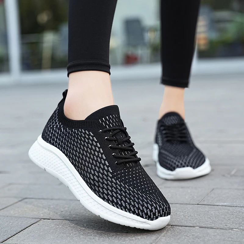 

Women Running Shoes Winter Mesh For Walking Sneaker Sport Flats Comfortable Breathable Black Size 35-42 Students Loafers