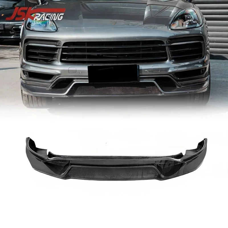 Carbon Fiber Front For 2018-2022 Porsche Cayenne 9Y0 Car Bumper Lip Spoiler Upgrade OD Style