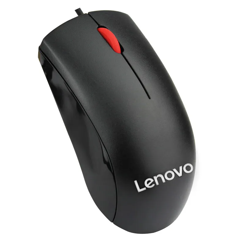 Lenovo Optical Mouse PS/2 Red Dot Black Wired for PC Win Mac OS Ergonomics  ‌Personal System/2‌ Working Office