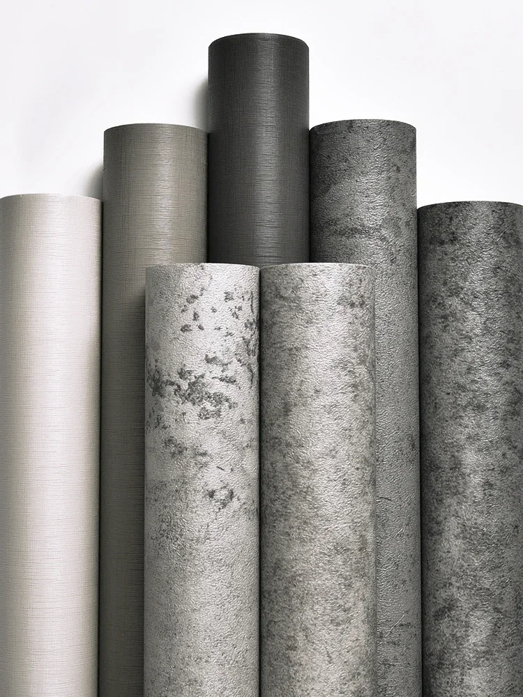 Wallpaper self-adhesive clothing store gray paper nordic industrial wind wall sticker decorative bedroom room cement